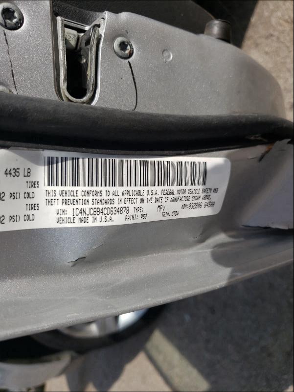 2012 JEEP COMPASS SP 1C4NJCBB4CD634878