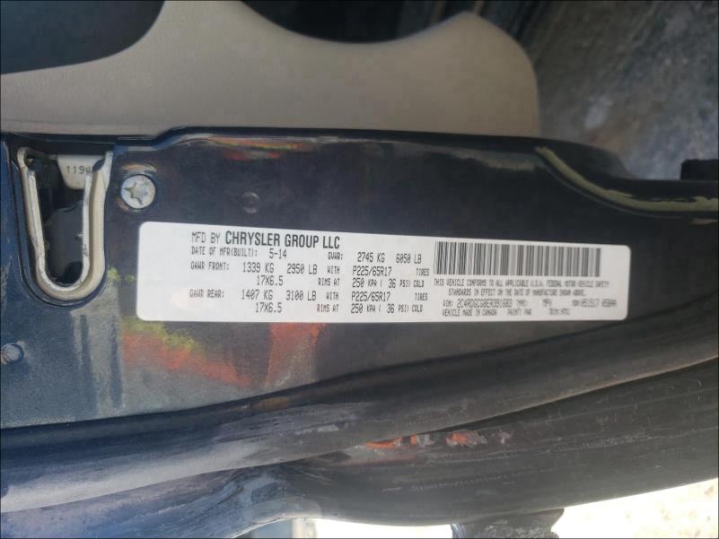 2014 DODGE GRAND CARA 2C4RDGCG8ER391683