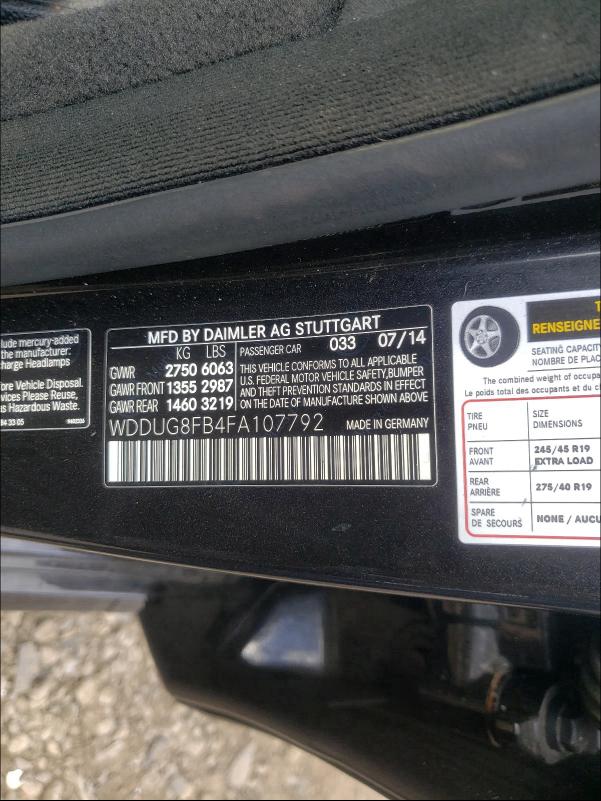 2015 MERCEDES-BENZ S 550 4MAT WDDUG8FB4FA107792