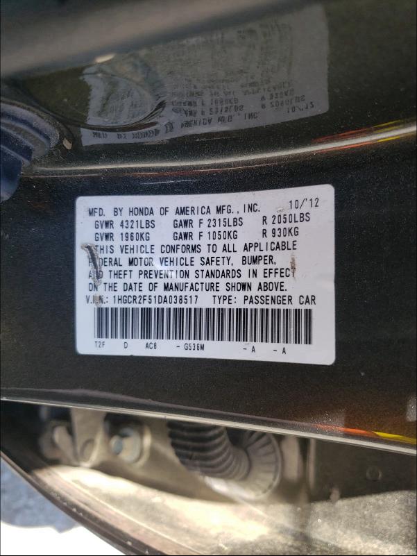 2013 HONDA ACCORD SPO 1HGCR2F51DA038517