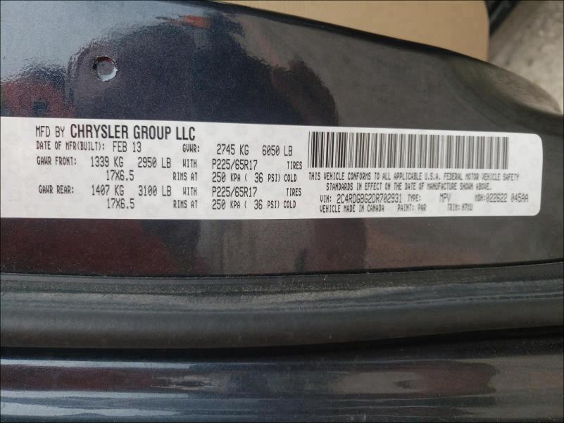 2013 DODGE GRAND CARA 2C4RDGBG2DR702931