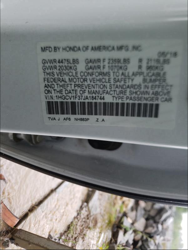 2018 HONDA ACCORD SPO 1HGCV1F37JA184744