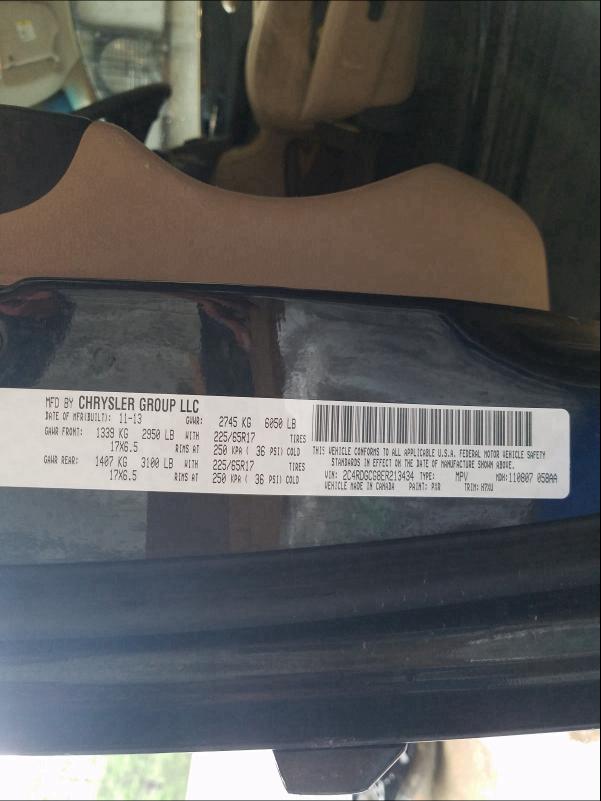 2014 DODGE GRAND CARA 2C4RDGCG8ER213434