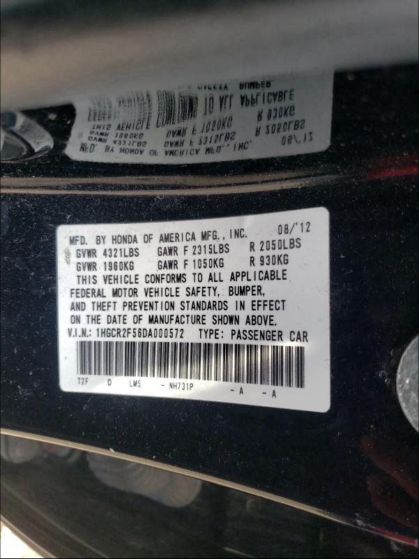 2013 HONDA ACCORD SPO 1HGCR2F56DA000572