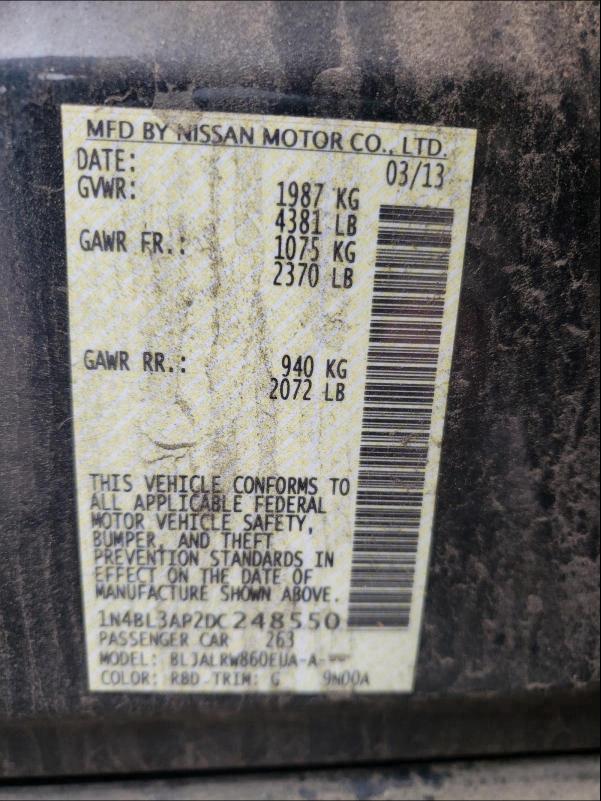 2013 NISSAN ALTIMA 3.5 1N4BL3AP2DC248550
