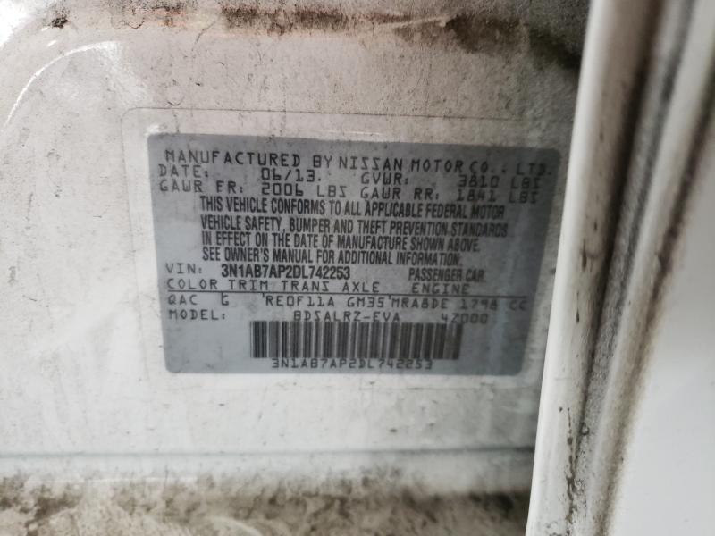 2013 NISSAN SENTRA S 3N1AB7AP2DL742253