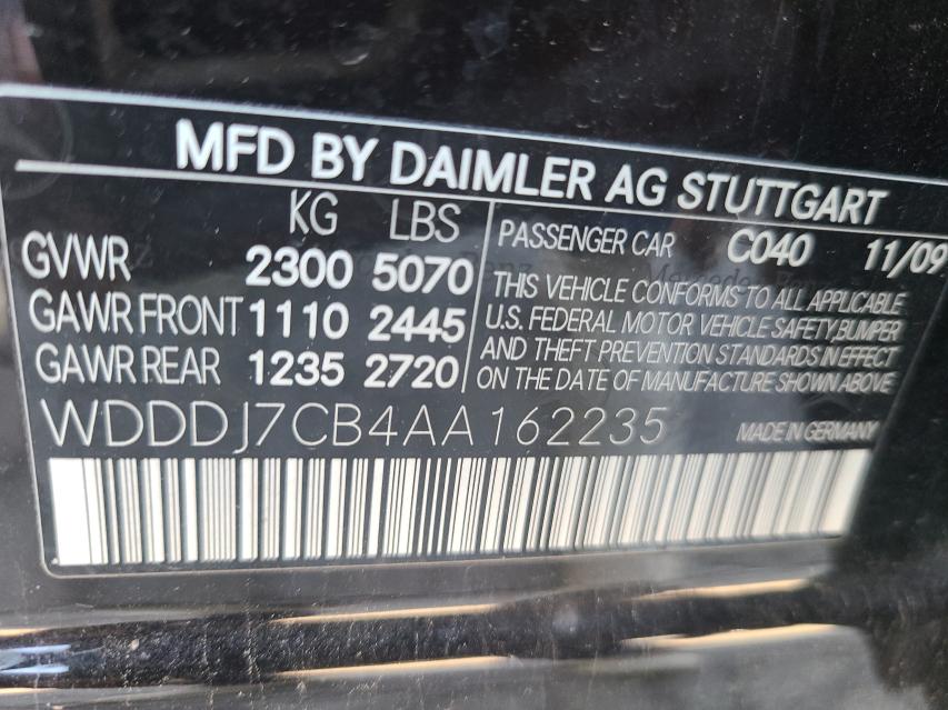 2010 MERCEDES-BENZ CLS 550 WDDDJ7CB4AA162235