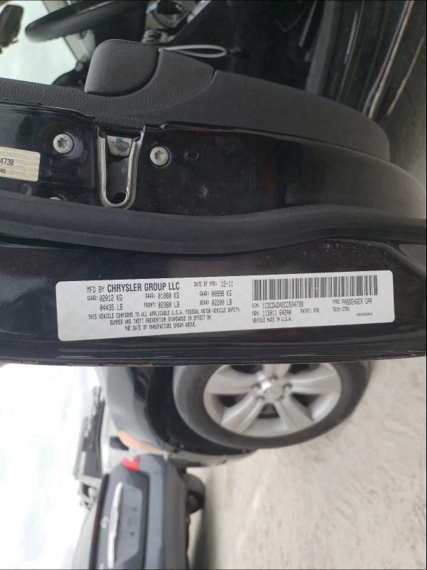 2012 DODGE CALIBER SX 1C3CDWDA2CD534738