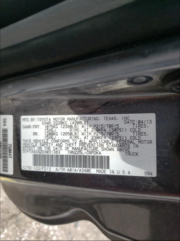 2013 TOYOTA TACOMA ACC 5TFTX4CN2DX031383