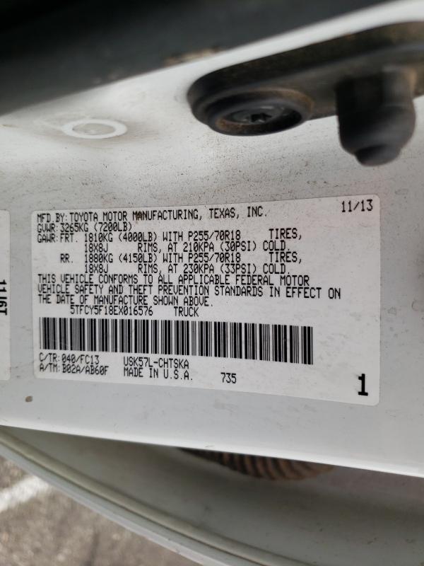2014 TOYOTA TUNDRA DOU 5TFCY5F18EX016576