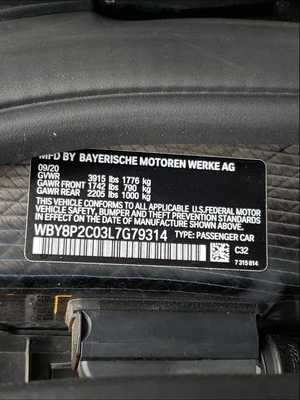 2020 BMW I3 BEV WBY8P2C03L7G79314