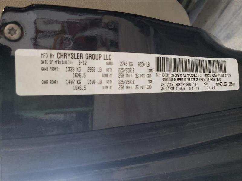 2012 CHRYSLER TOWN & COU 2C4RC1BG9CR313606