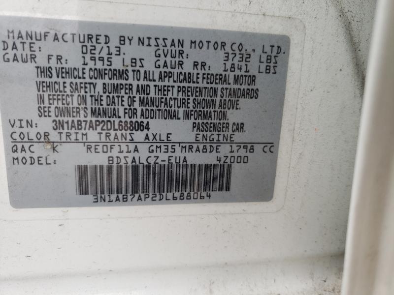 2013 NISSAN SENTRA S 3N1AB7AP2DL688064