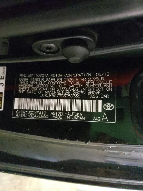 2013 TOYOTA SCION TC JTKJF5C79D3050336