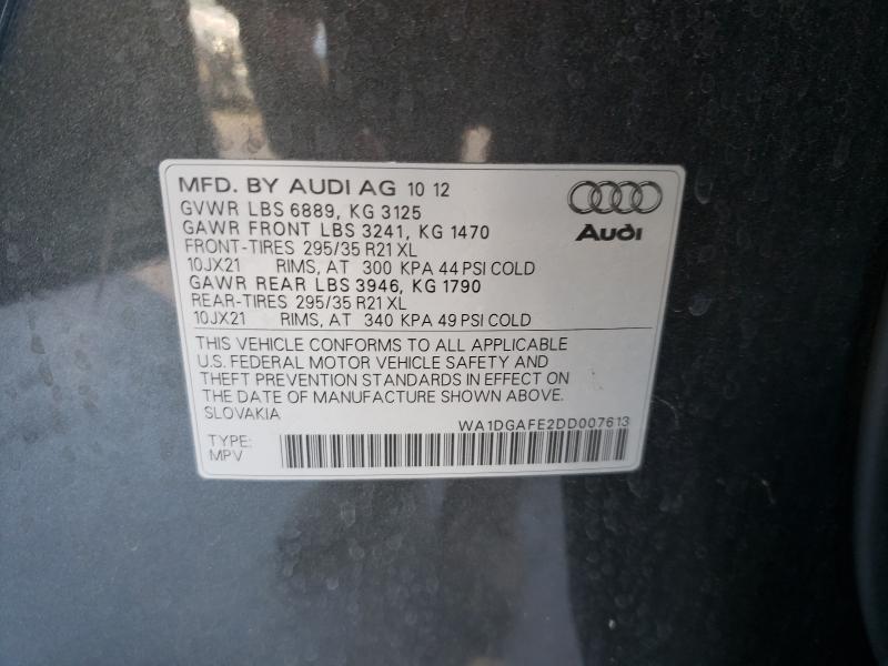 2013 AUDI Q7 PRESTIG WA1DGAFE2DD007613