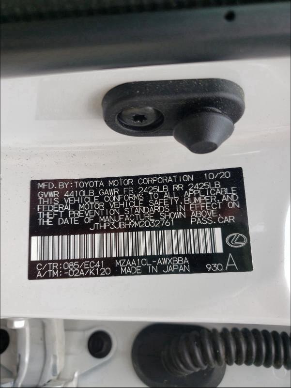 2021 LEXUS UX 200 JTHP3JBH9M2032761