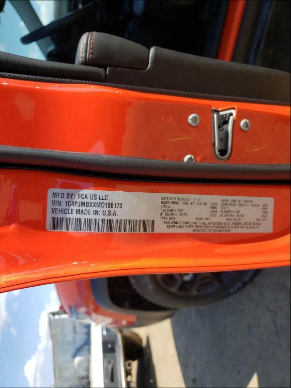 2021 JEEP CHEROKEE T 1C4PJMBXXMD186173