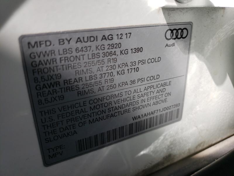 VIN WA1AHAF71JD027283 2018 Audi Q7, Premium no.10