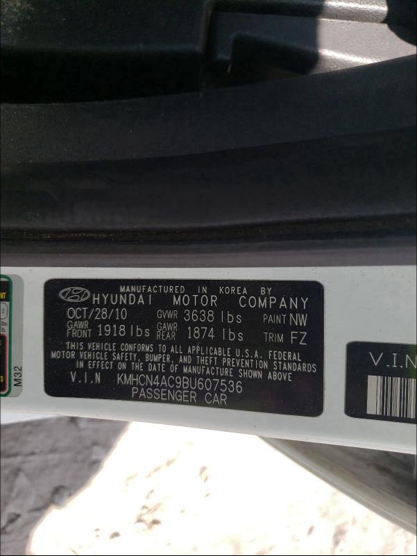 2011 HYUNDAI ACCENT GLS KMHCN4AC9BU607536