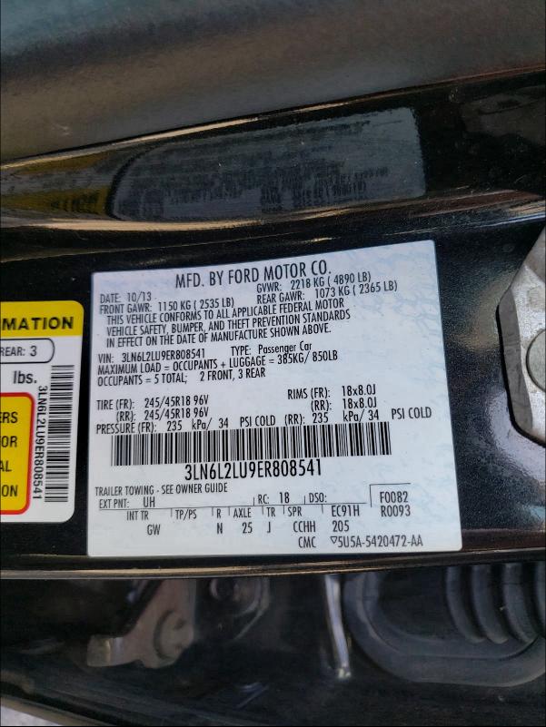 2014 LINCOLN MKZ HYBRID 3LN6L2LU9ER808541