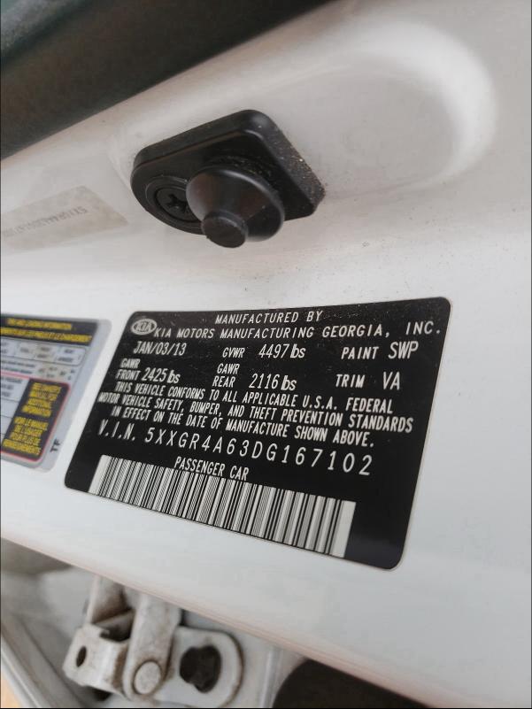 2013 KIA OPTIMA SX 5XXGR4A63DG167102