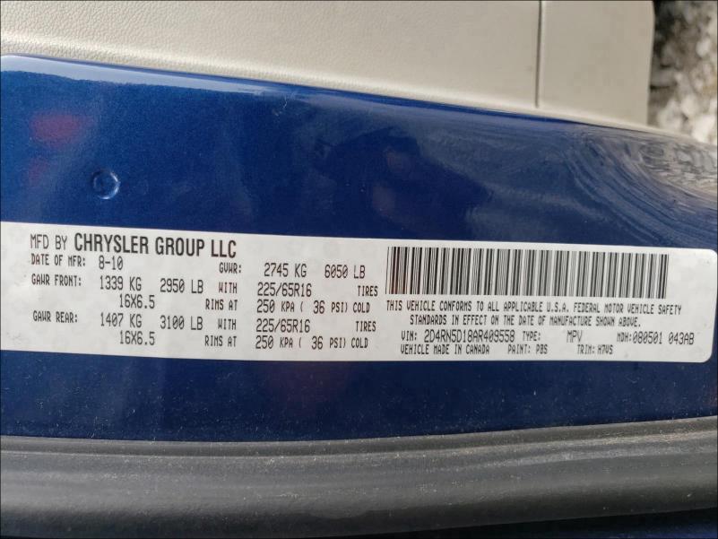 2010 DODGE GRAND CARA 2D4RN5D18AR409558