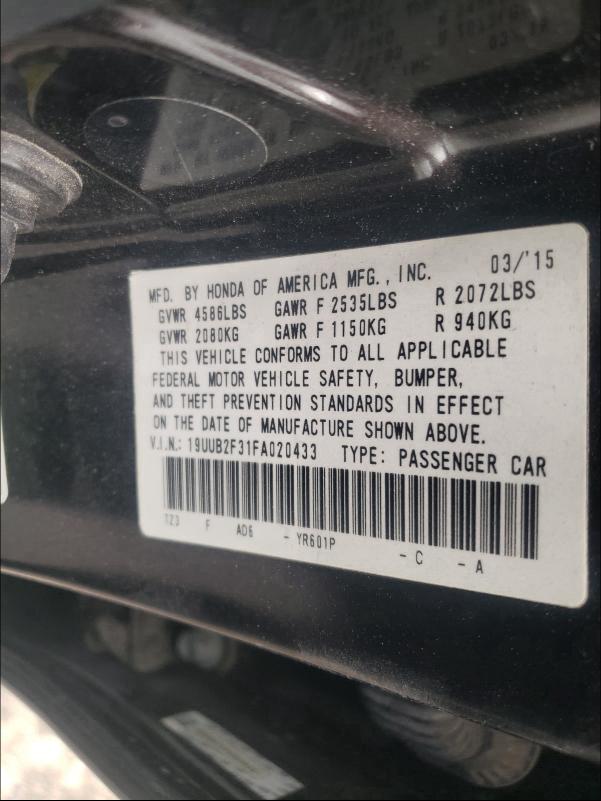 2015 ACURA TLX 19UUB2F31FA020433