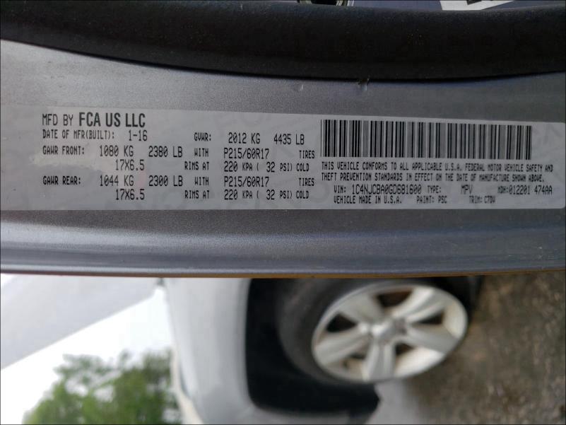 2016 JEEP COMPASS SP 1C4NJCBA0GD681600