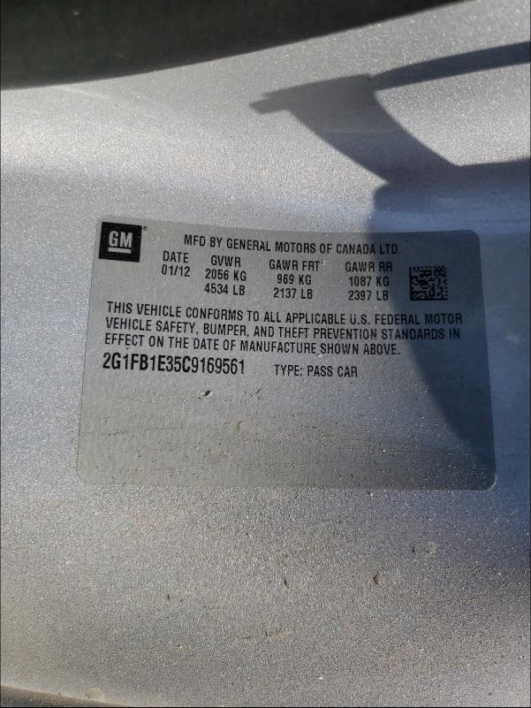2012 CHEVROLET CAMARO LT 2G1FB1E35C9169561