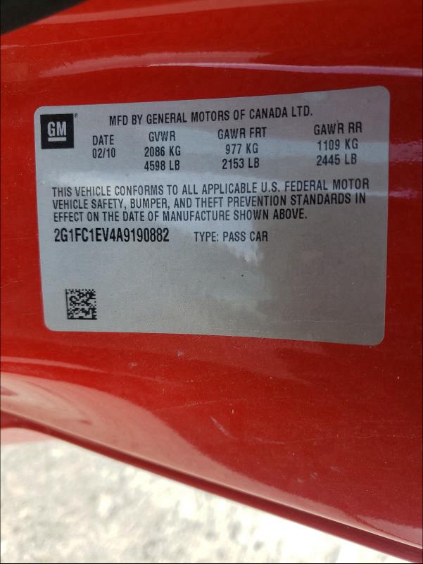 2010 CHEVROLET CAMARO LT 2G1FC1EV4A9190882