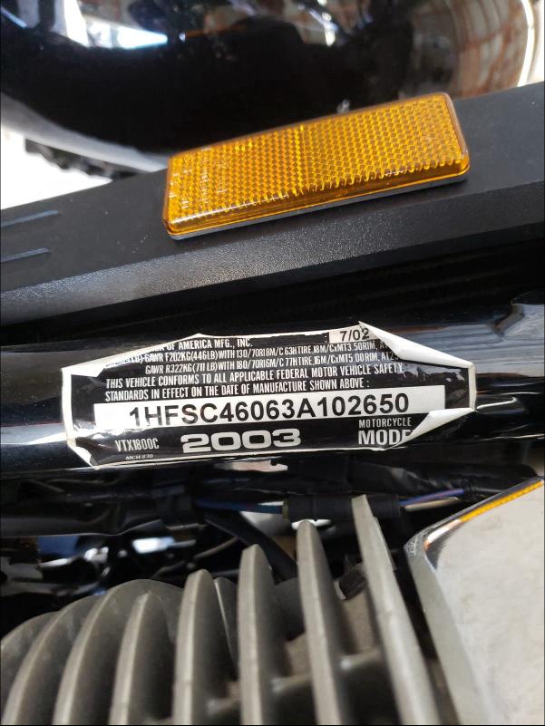 2003 HONDA VTX1800 C 1HFSC46063A102650