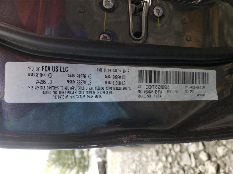 2016 DODGE DART SXT S 1C3CDFFA5GD818612