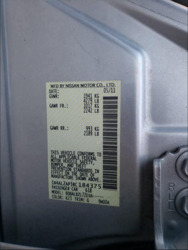 2011 NISSAN ALTIMA BAS 1N4AL2AP3BC184375