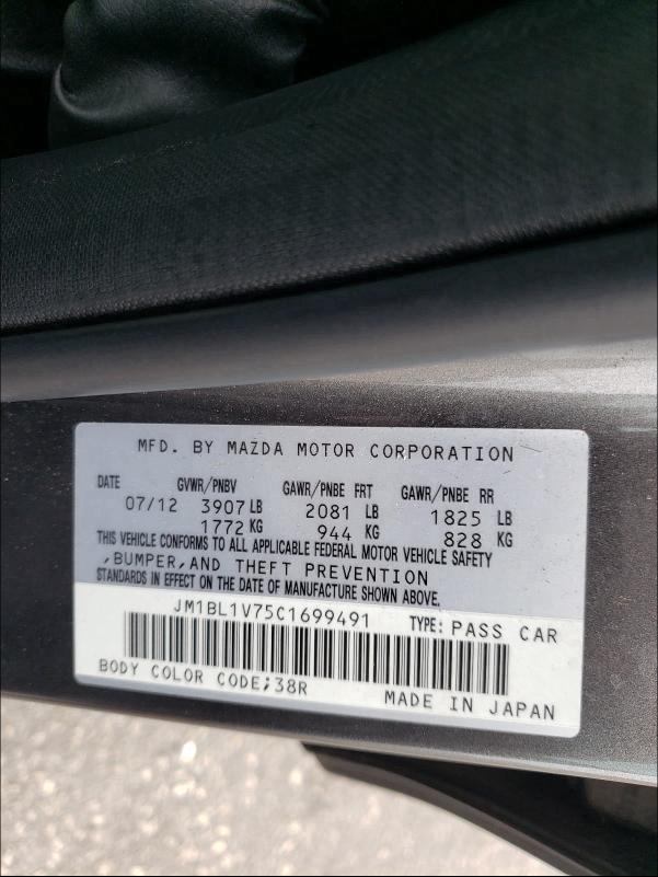 2012 MAZDA 3 I JM1BL1V75C1699491