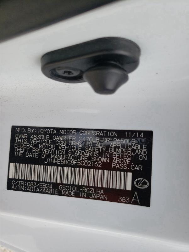 2015 LEXUS RC 350 JTHHE5BC8F5002162