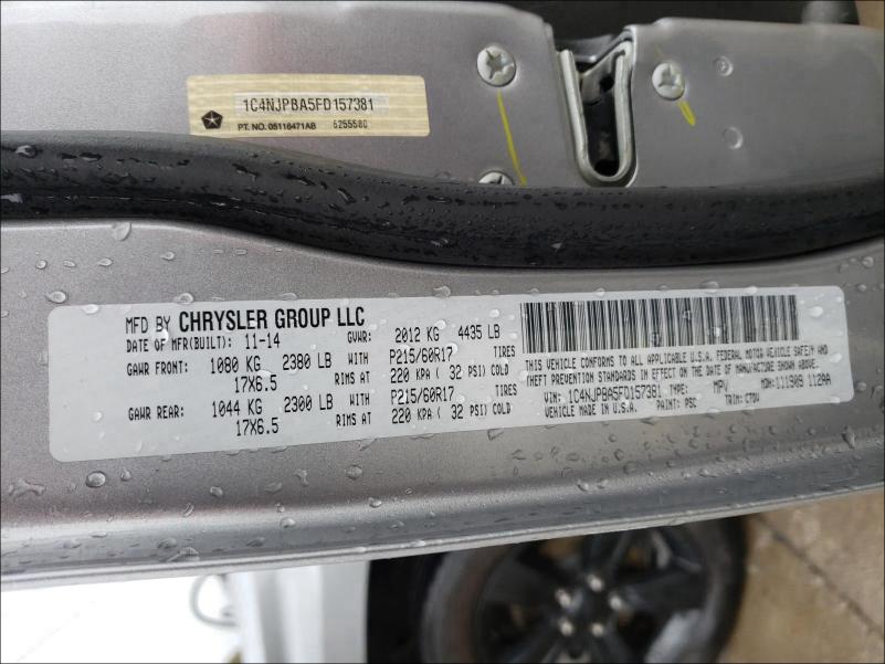 2015 JEEP PATRIOT SP 1C4NJPBA5FD157381