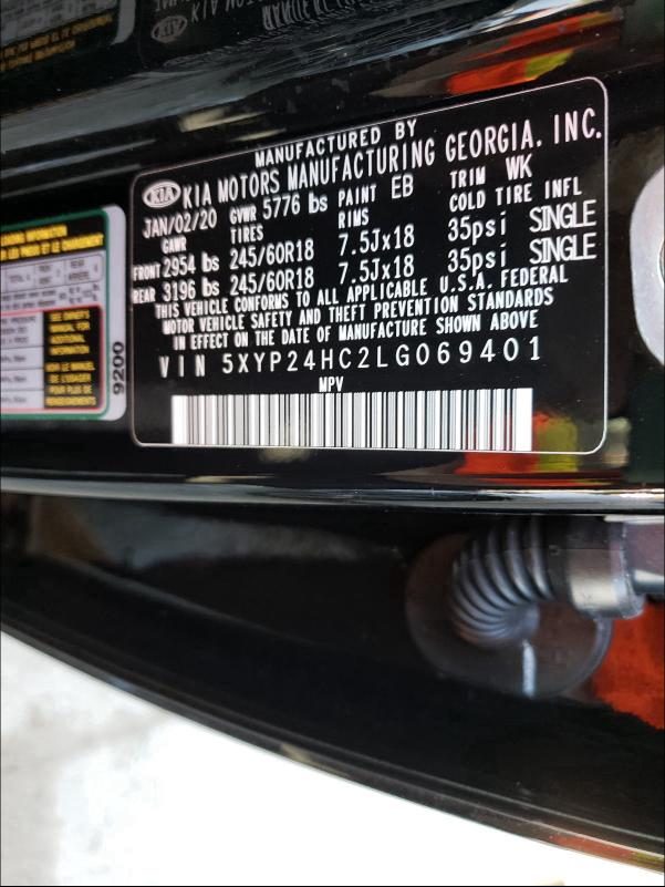 2020 KIA TELLURIDE 5XYP24HC2LG069401