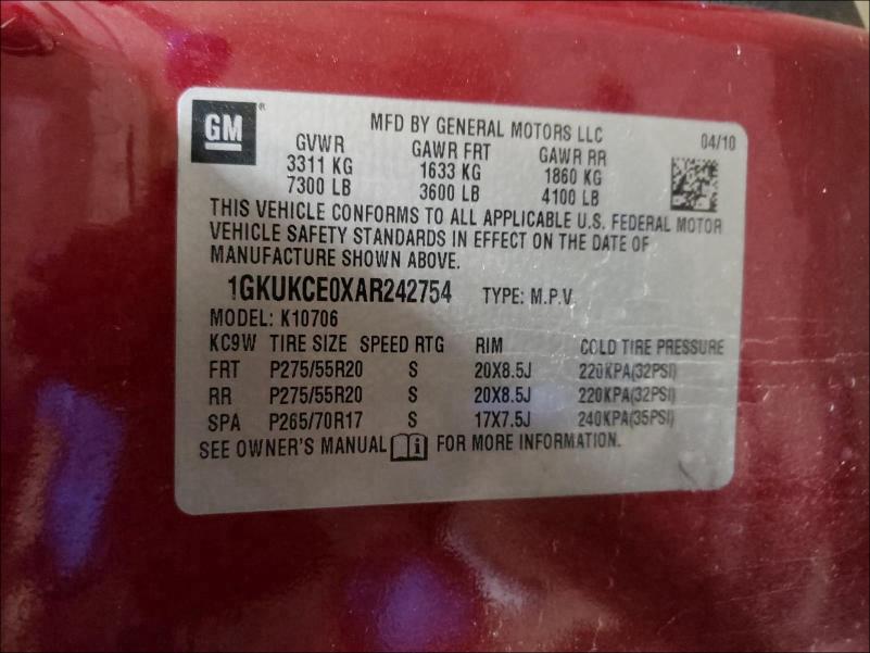 2010 GMC YUKON SLT 1GKUKCE0XAR242754