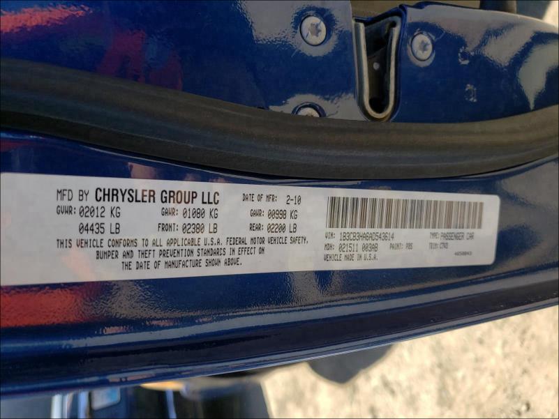 2010 DODGE CALIBER MA 1B3CB3HA6AD543614