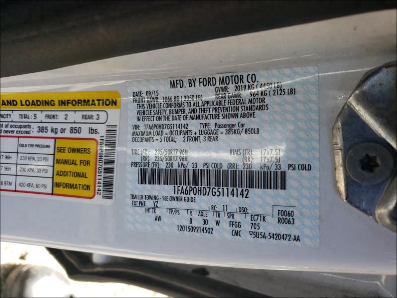 2016 FORD FUSION SE 1FA6P0HD7G5114142