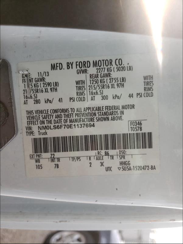 2014 FORD TRANSIT CO NM0LS6F70E1137694