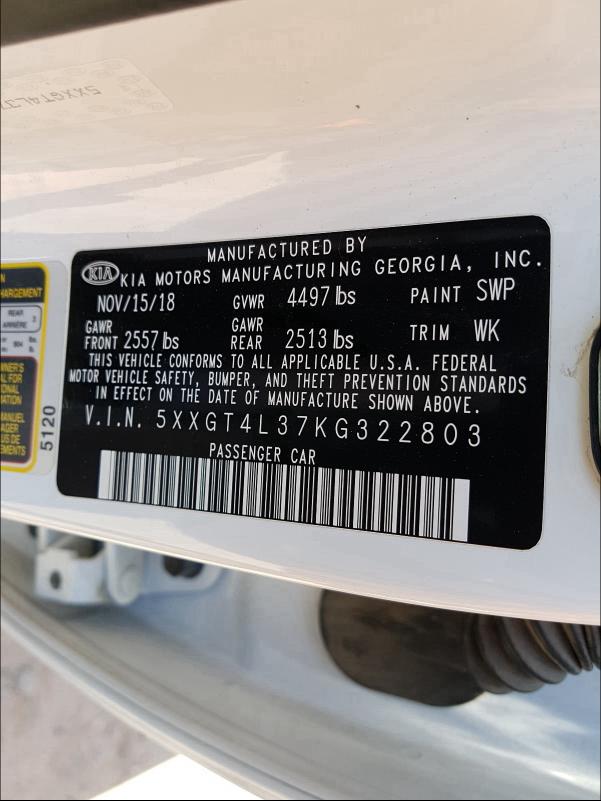 2019 KIA OPTIMA LX 5XXGT4L37KG322803