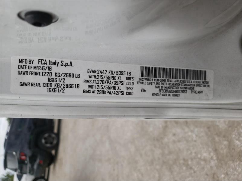 2017 RAM PROMASTER ZFBERFAB0H6D32663