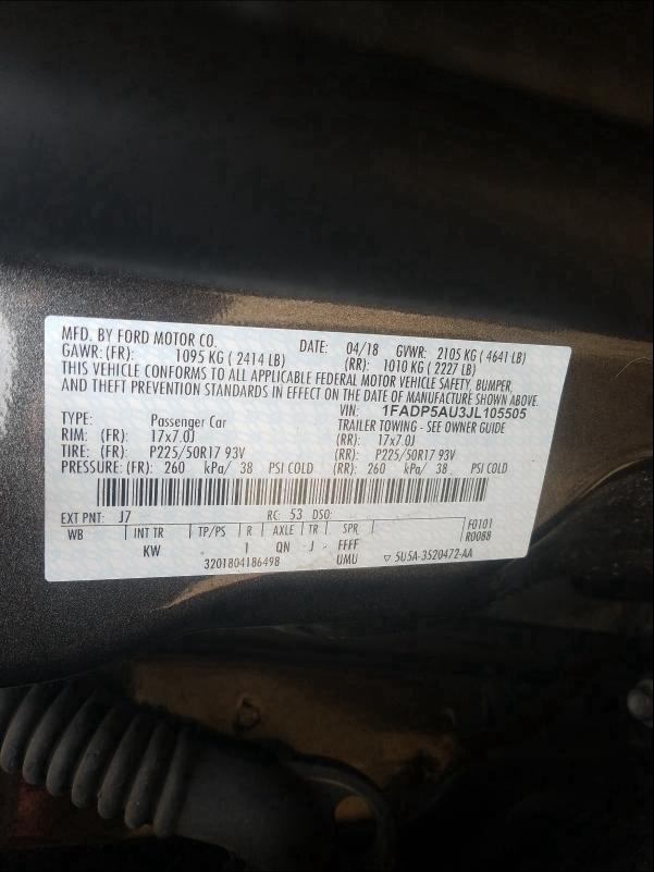 2018 FORD C-MAX SE 1FADP5AU3JL105505