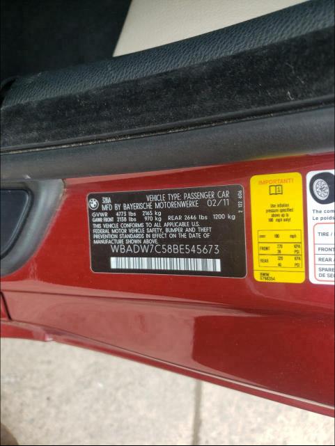 2011 BMW 328 I SULE WBADW7C58BE545673