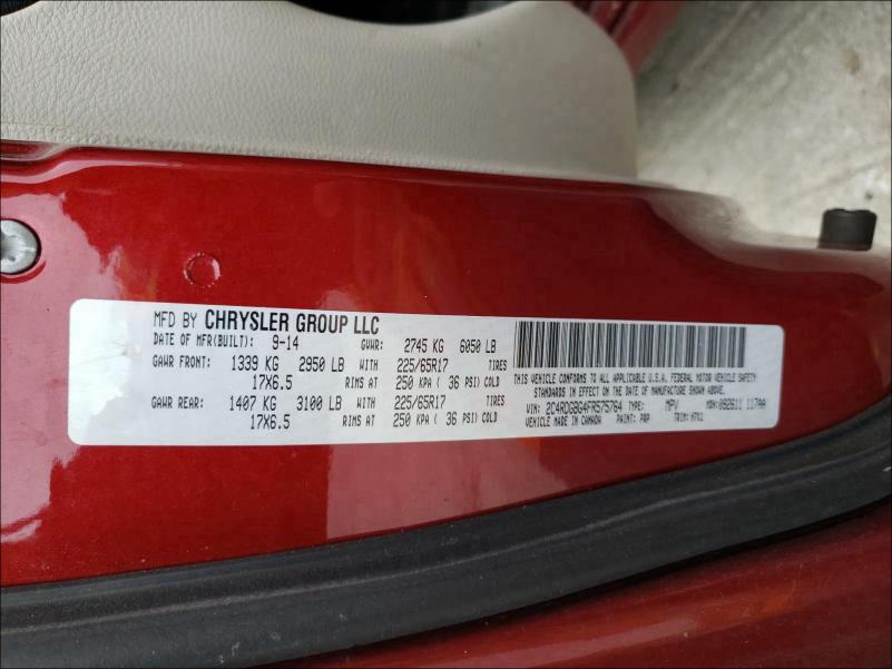 2015 DODGE GRAND CARA 2C4RDGBG4FR575764