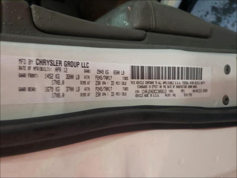2012 JEEP GRAND CHER 1C4RJEAG9CC305612