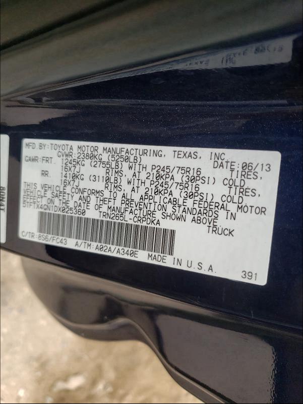 2013 TOYOTA TACOMA PRE 5TFTX4GN1DX025360