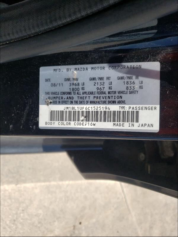 2012 MAZDA 3 I JM1BL1UF6C1525194