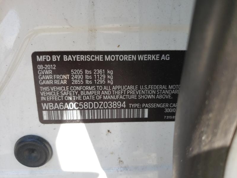 VIN WBA6A0C58DDZ03894 2013 BMW 6 Series, 640 I no.10